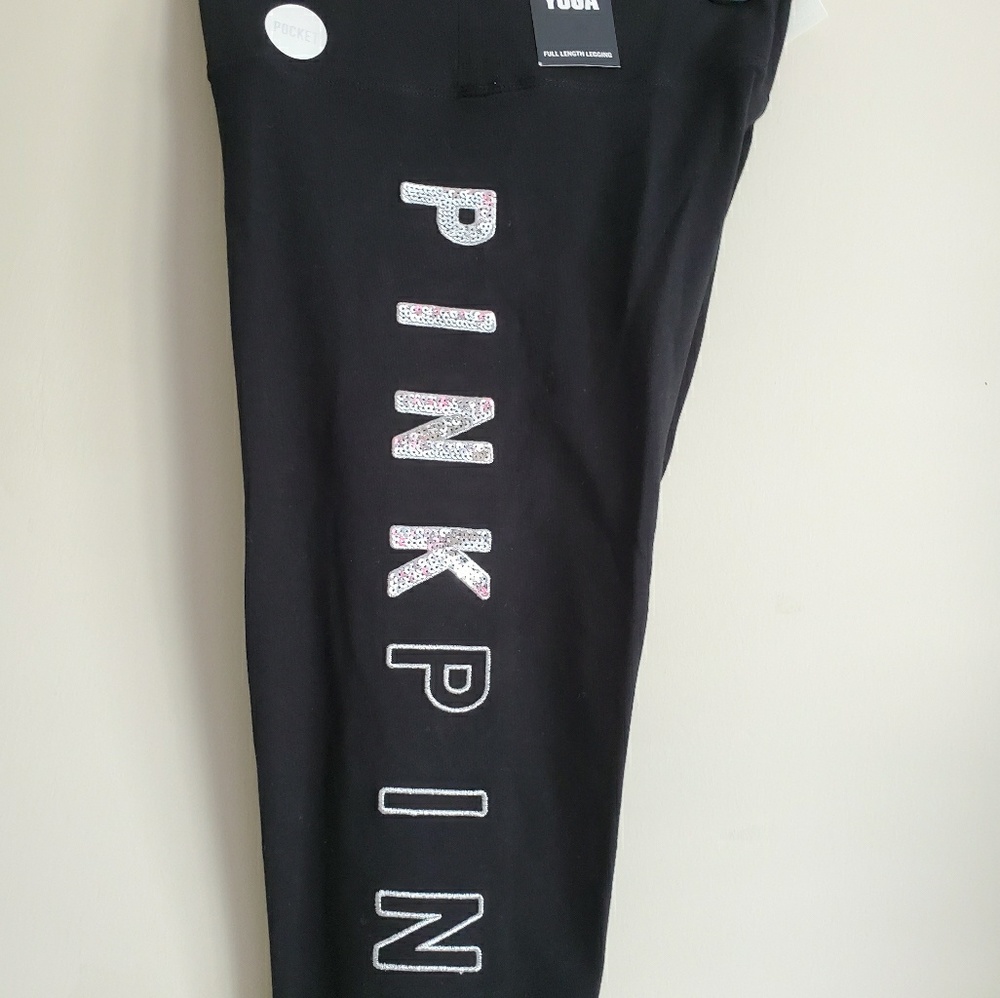 VS PINK POCKET SEQUINS LEGGINGS SIZE M - Picture 3 of 6